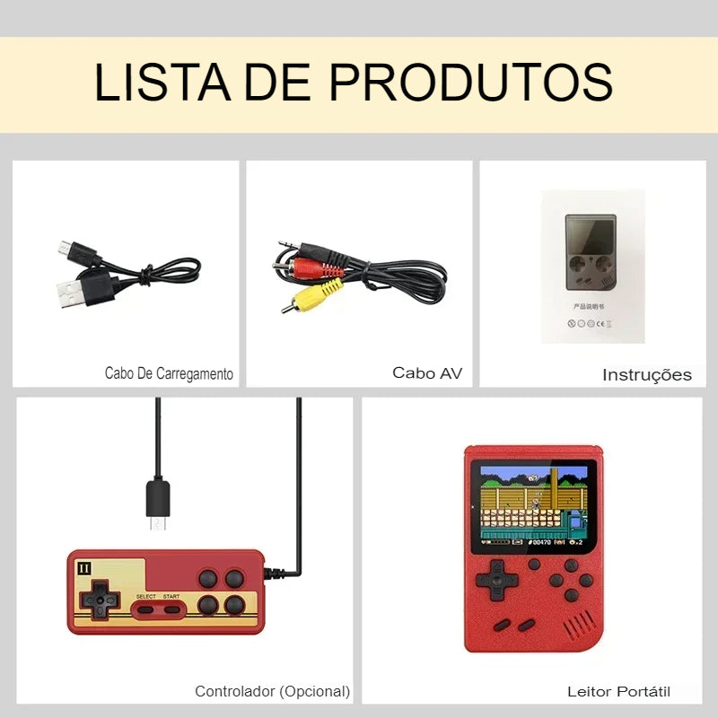 Mini Console De Videogame Portátil Embutido 400 Jogos