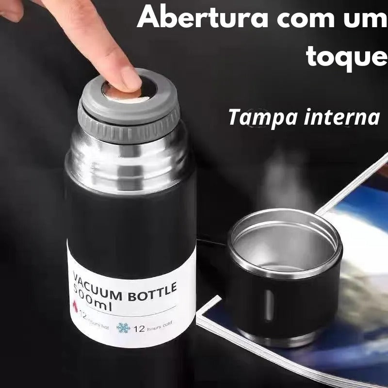 Garrafa Térmica de Café 500ml Copo de Vácuo Inoxidável Retrô